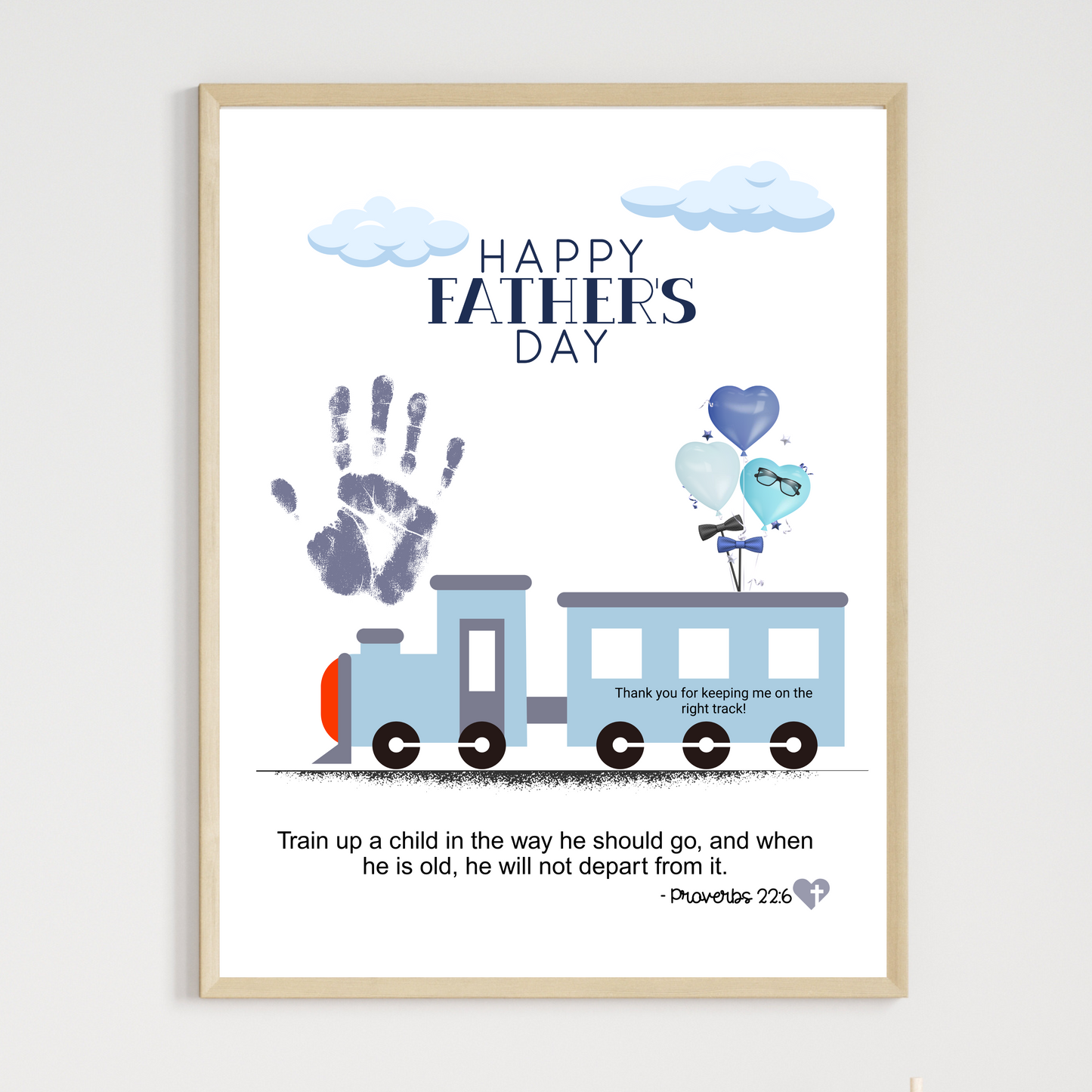 Father's Day Bible Craft Kids Printable, DIY Handprint Card Religious Art Sunday School Activity Gift for Dad Grandpa from Christian Toddler