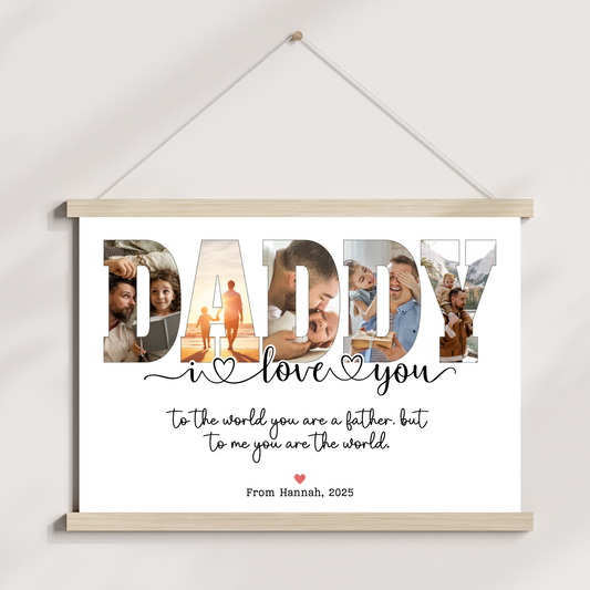 Custom Daddy Photo Collage Printable, Personalized Gift for Dad Keepsake
