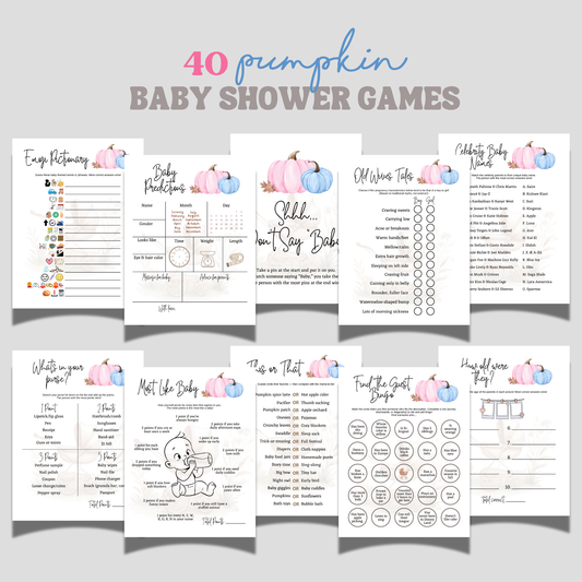 Pumpkin Baby Shower Games Fall Party Printable