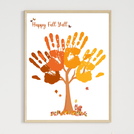 Happy Fall Y'all Handprint Crafts, DIY Autumn Art Activity for Kids