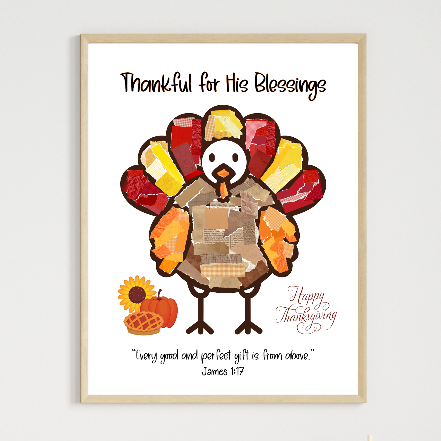 Happy Thanksgiving Turkey Craft Kids Printable
