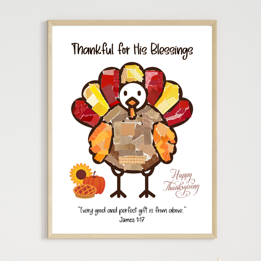 Happy Thanksgiving Turkey Craft Kids Printable