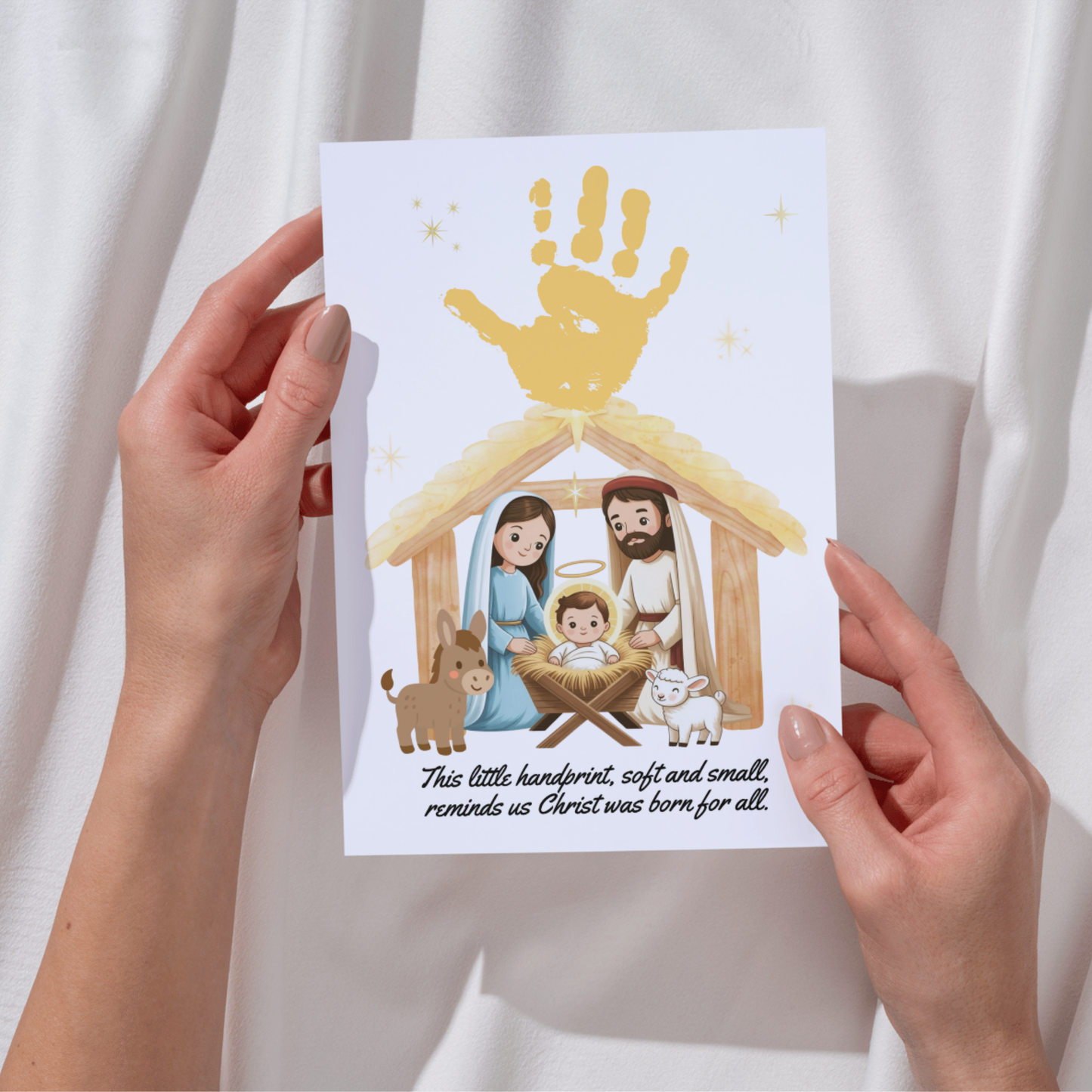 Nativity Handprint Craft Printable DIY Jesus Art