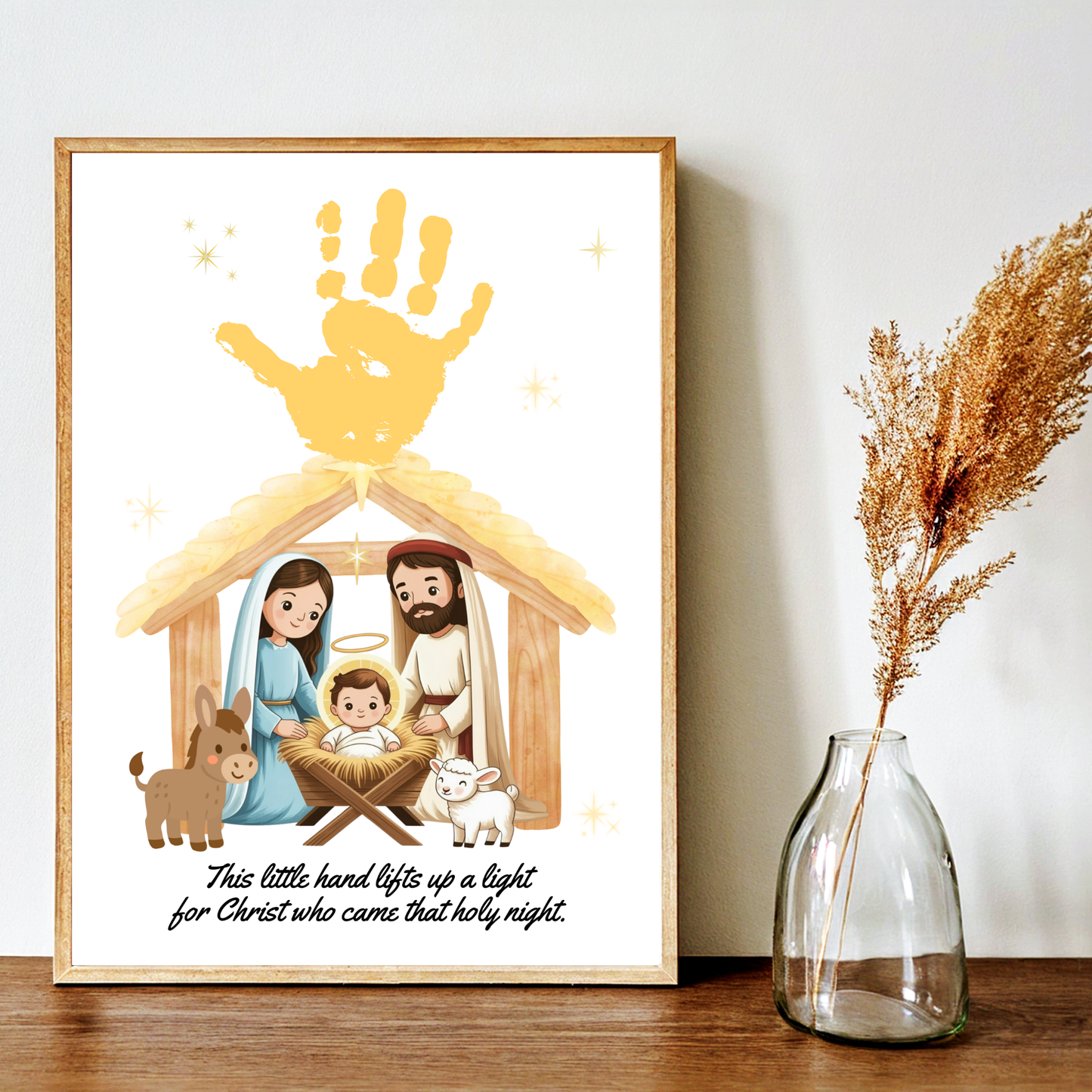Nativity Handprint Craft Printable DIY Jesus Art