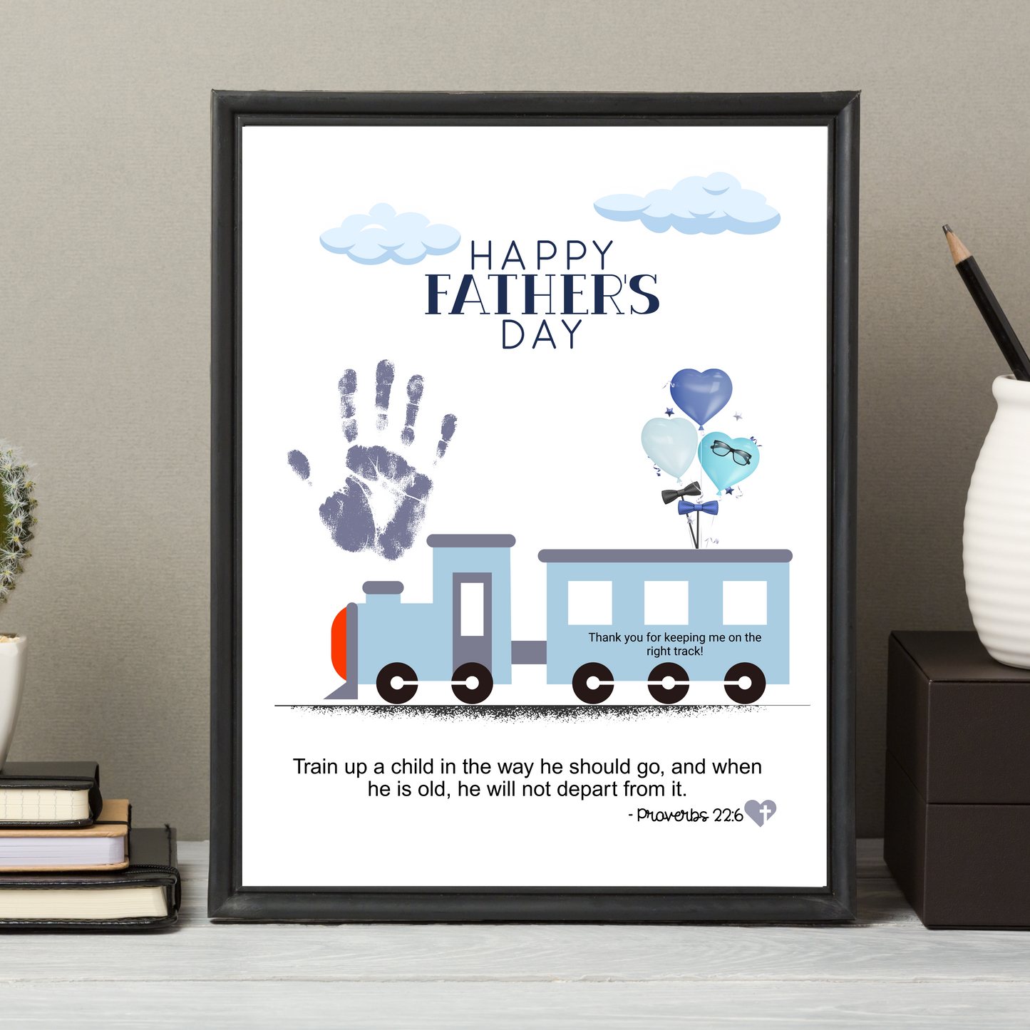 Father's Day Bible Craft Kids Printable, DIY Handprint Card Religious Art Sunday School Activity Gift for Dad Grandpa from Christian Toddler