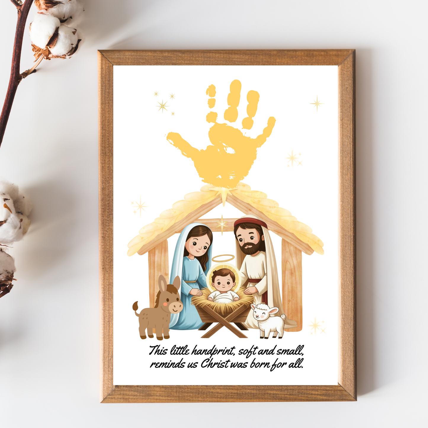 Nativity Handprint Craft Printable DIY Jesus Art