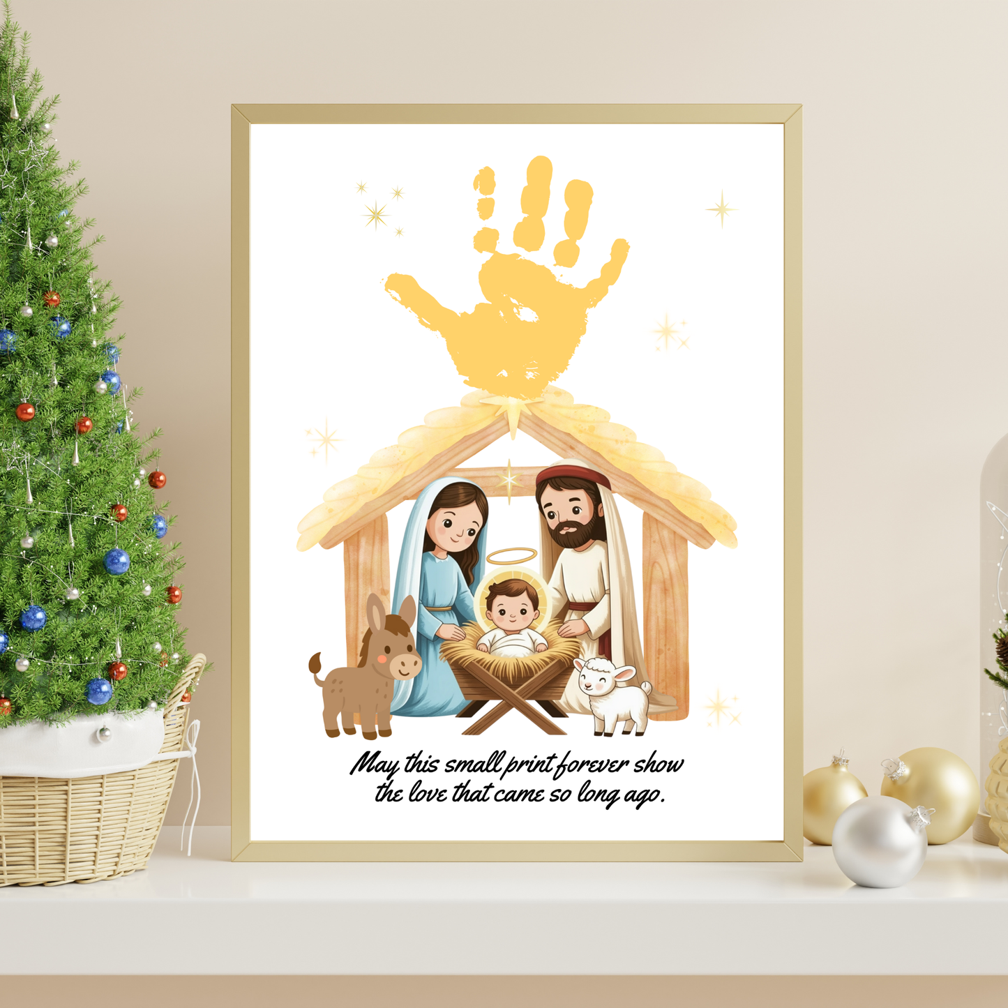 Nativity Handprint Craft Printable DIY Jesus Art