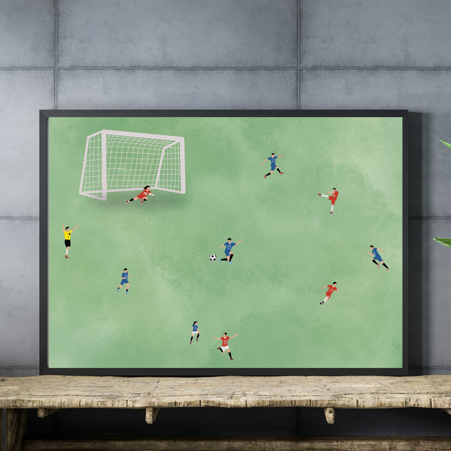 Tiny Soccer Players Wall Art Printable