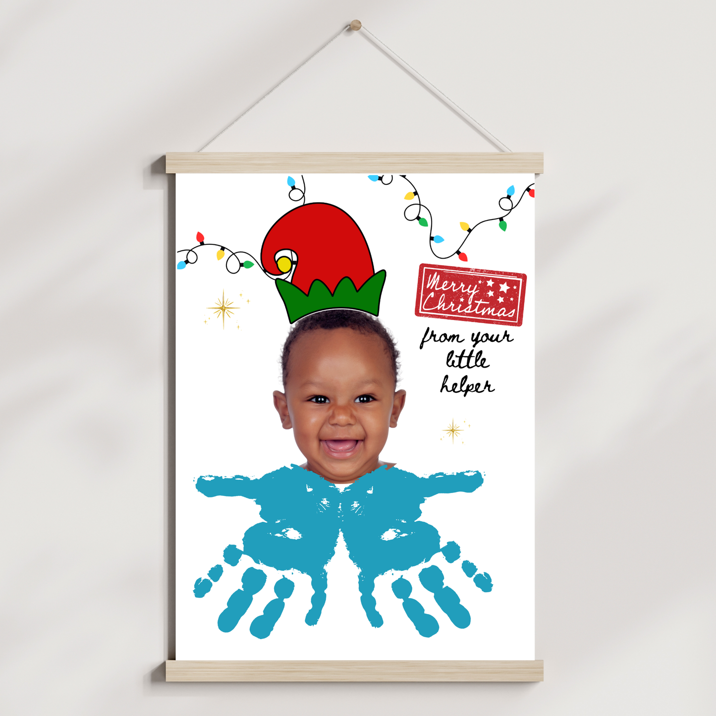Christmas Handprint Art Printable Photo Elf Craft