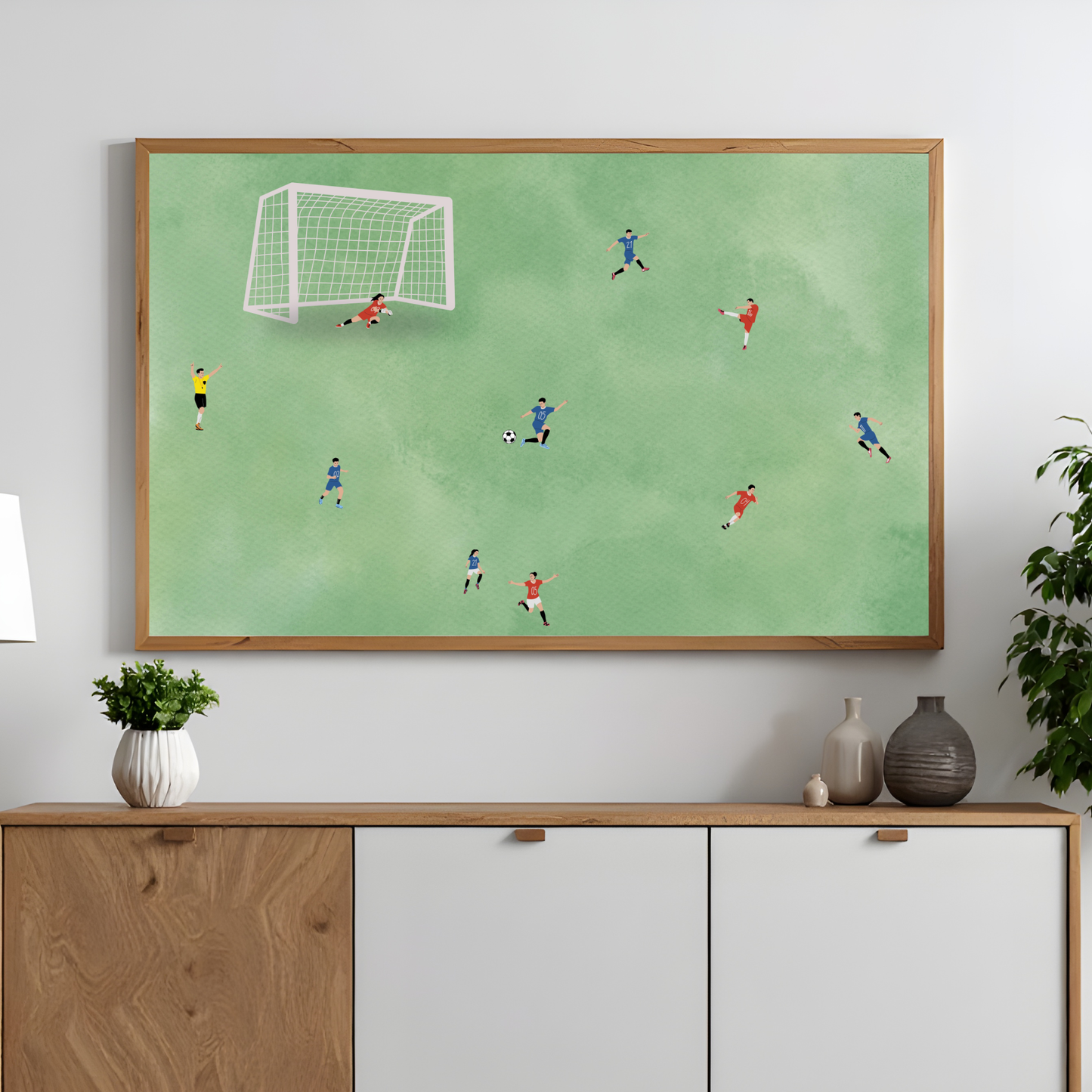 Tiny Soccer Players Wall Art Printable