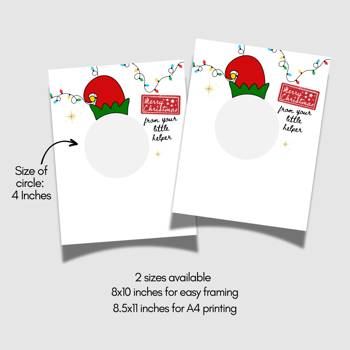 Christmas Handprint Art Printable Photo Elf Craft