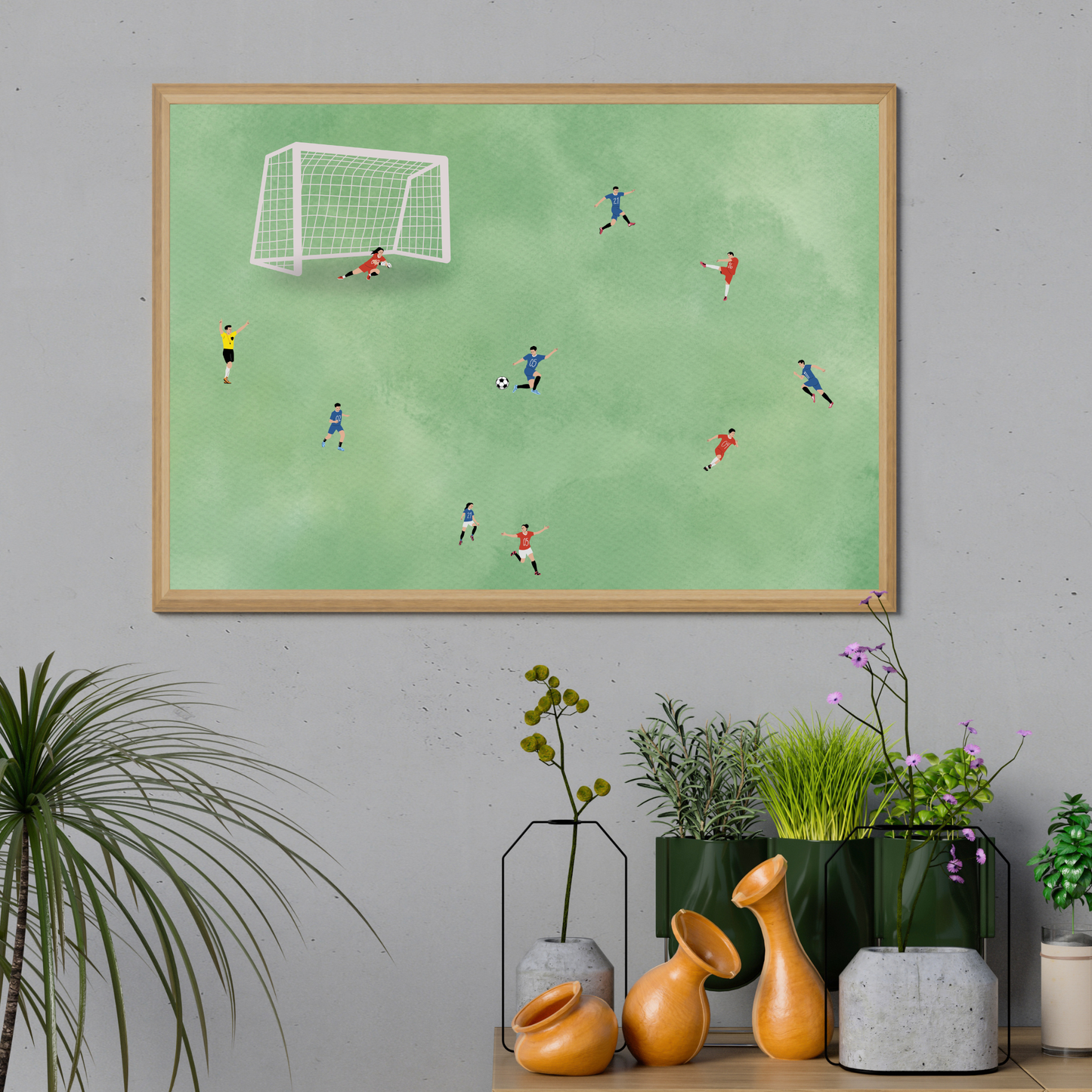 Tiny Soccer Players Wall Art Printable