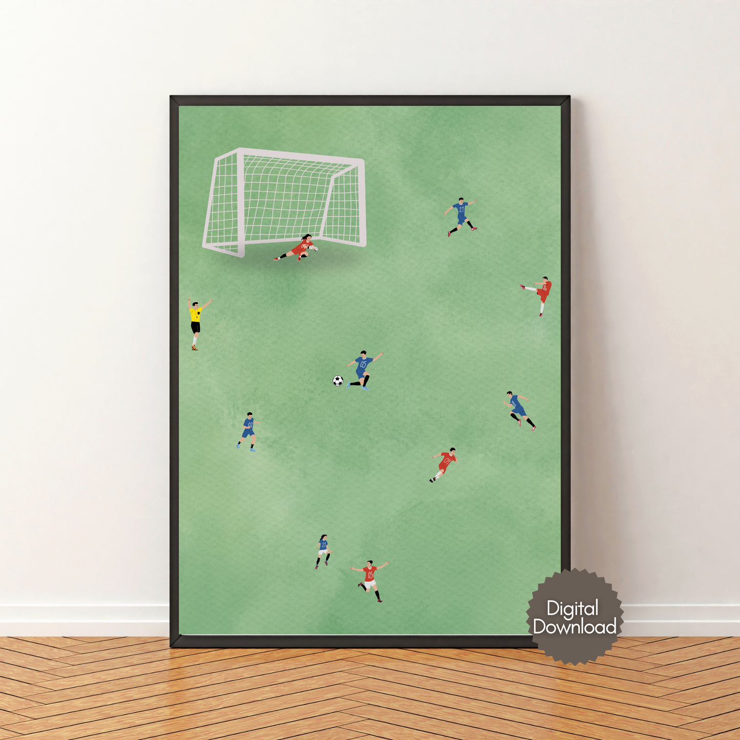 Tiny Soccer Players Wall Art Printable
