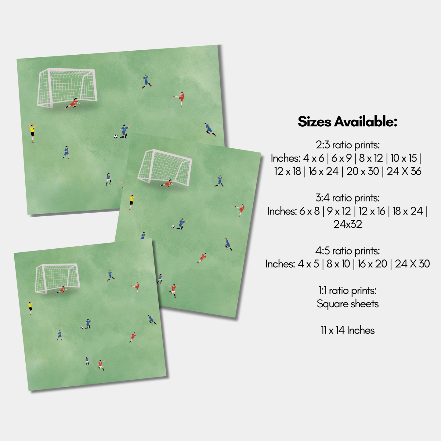 Tiny Soccer Players Wall Art Printable