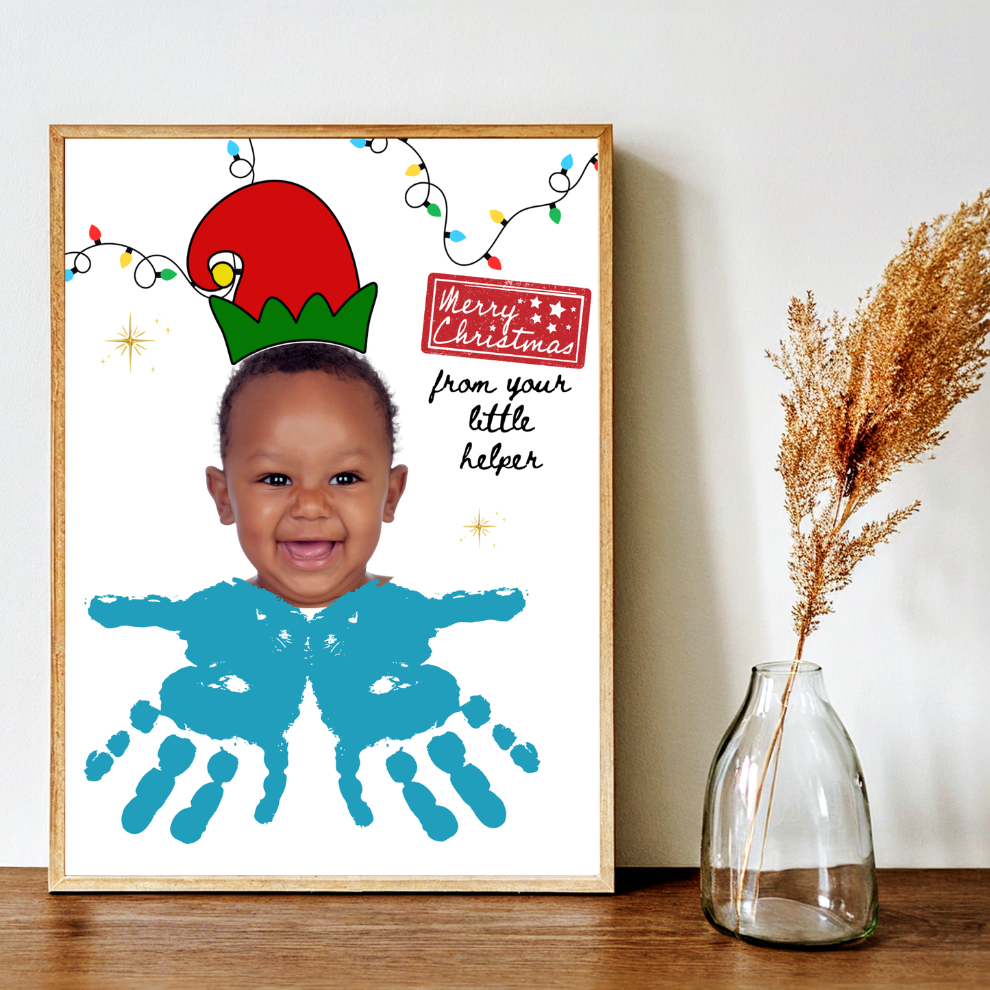 Christmas Handprint Art Printable Photo Elf Craft