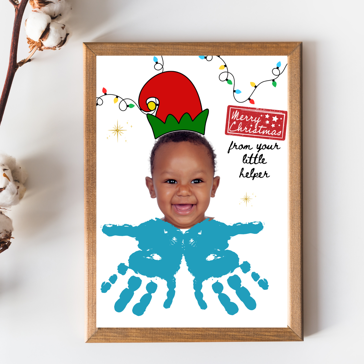 Christmas Handprint Art Printable Photo Elf Craft