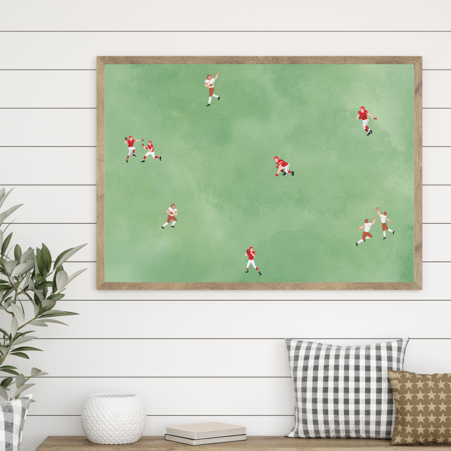 Tiny Football Players Printable People Art Poster