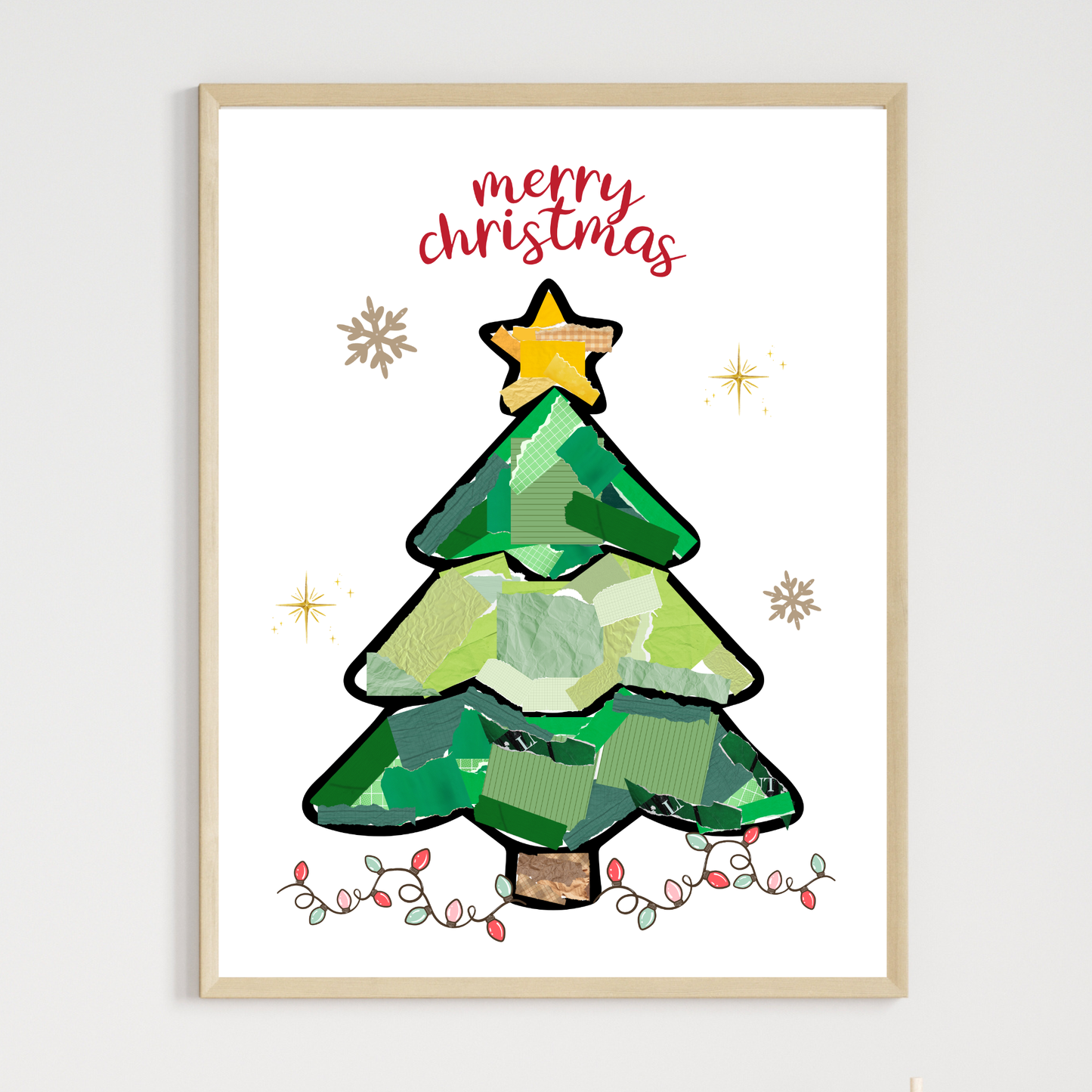 Christmas Tree Torn Paper Craft Printable