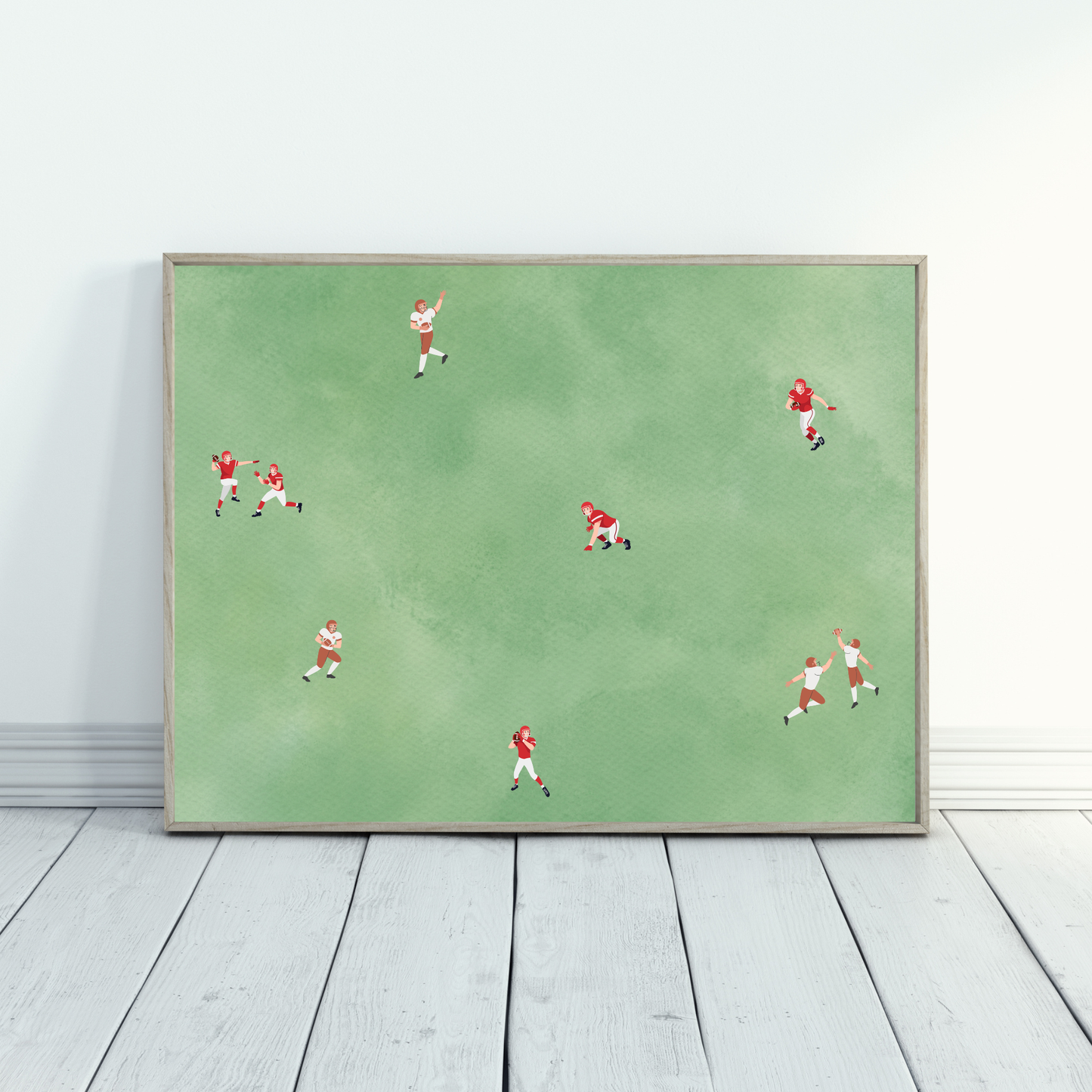 Tiny Football Players Printable People Art Poster