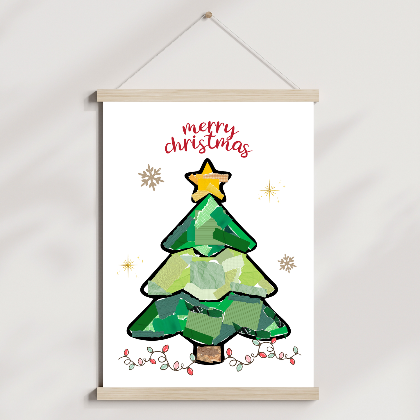 Christmas Tree Torn Paper Craft Printable