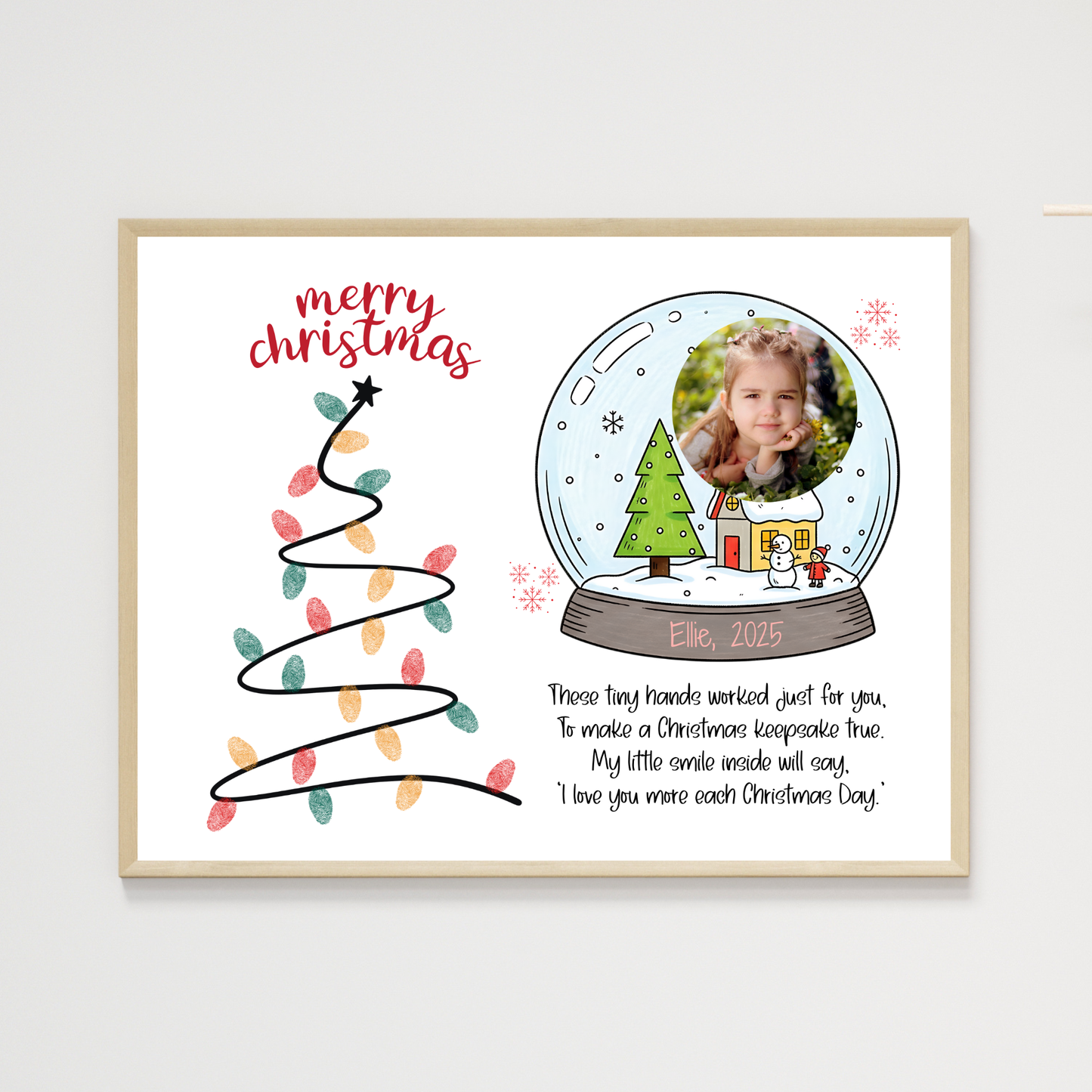 Christmas Poem Fingerprint Photo Craft Kids Printable
