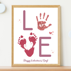 Valentines Day Handprint Holiday Crafts Printable, DIY Love Art for Ki ...
