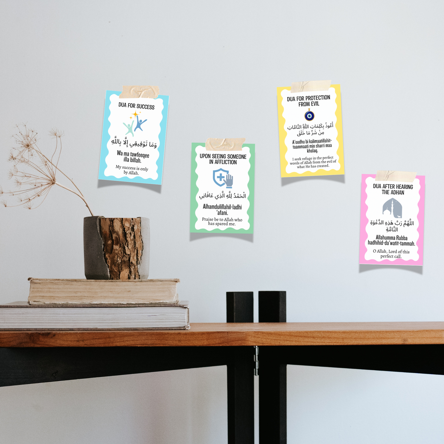 40 Kids Daily Dua Islamic Cards Printable