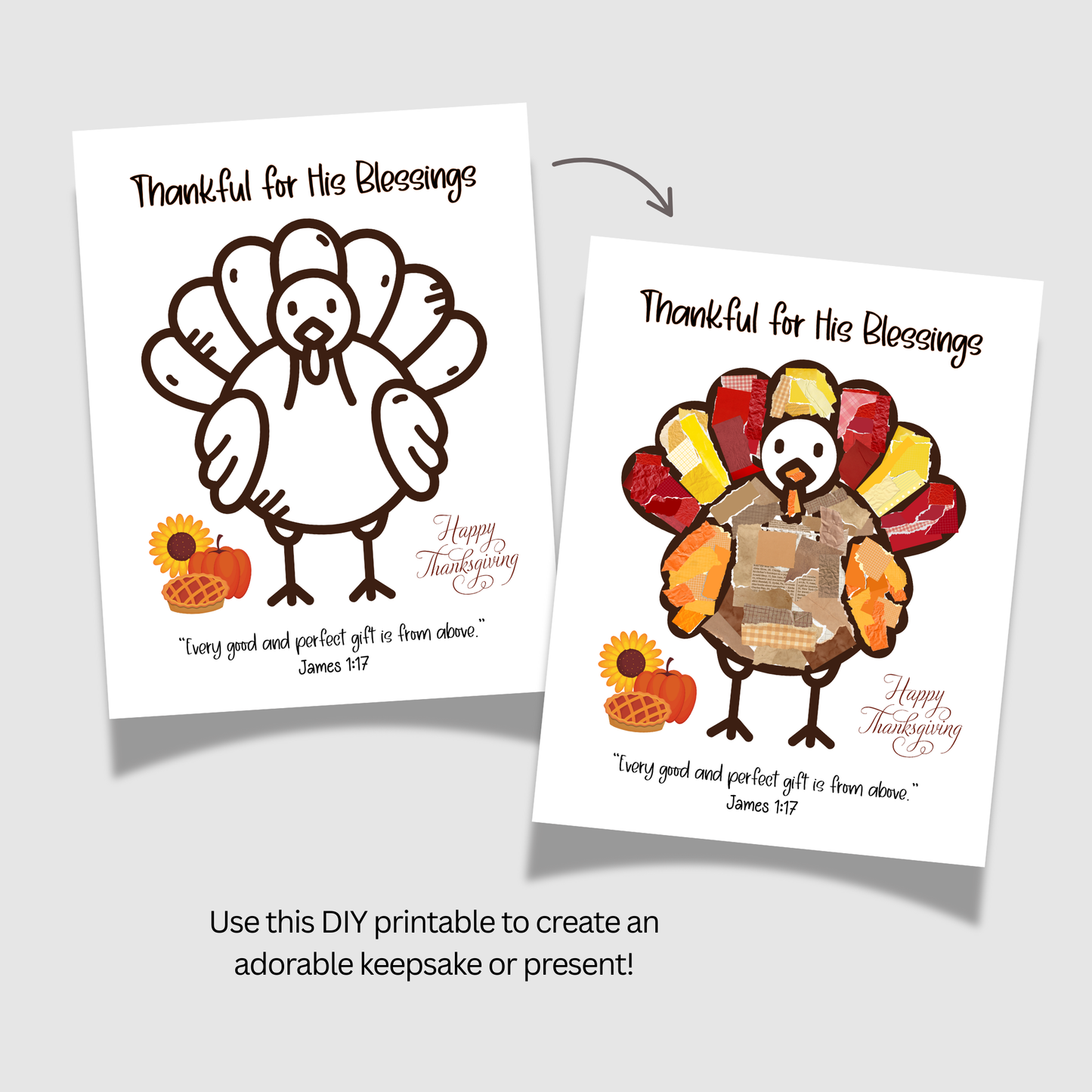 Happy Thanksgiving Turkey Craft Kids Printable