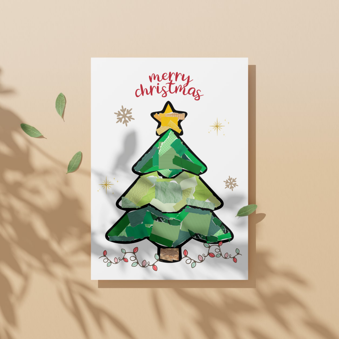 Christmas Tree Torn Paper Craft Printable