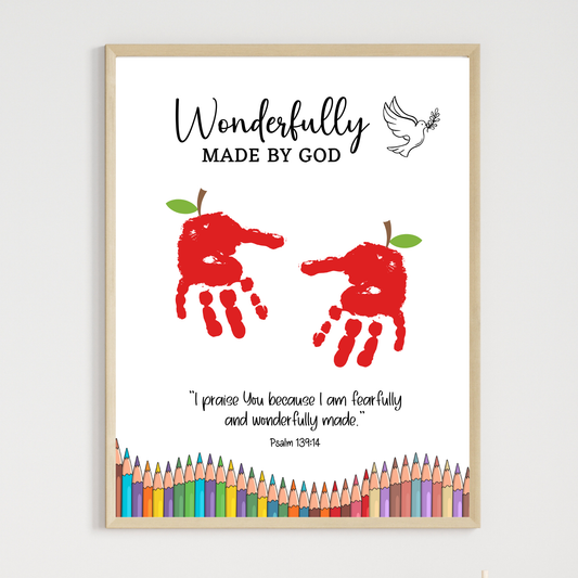 Christian Back to School Handprint Craft Printable, Fall Art for Kids