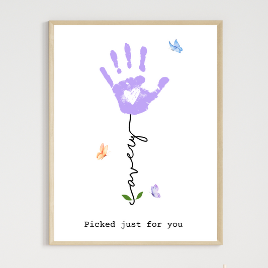 Custom Craft for Kids Printable, DIY Handprint Art Personalized Gift for Mom Grandma