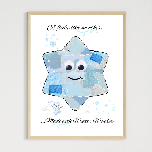 Snowflake Winter Torn Paper Craft Printable