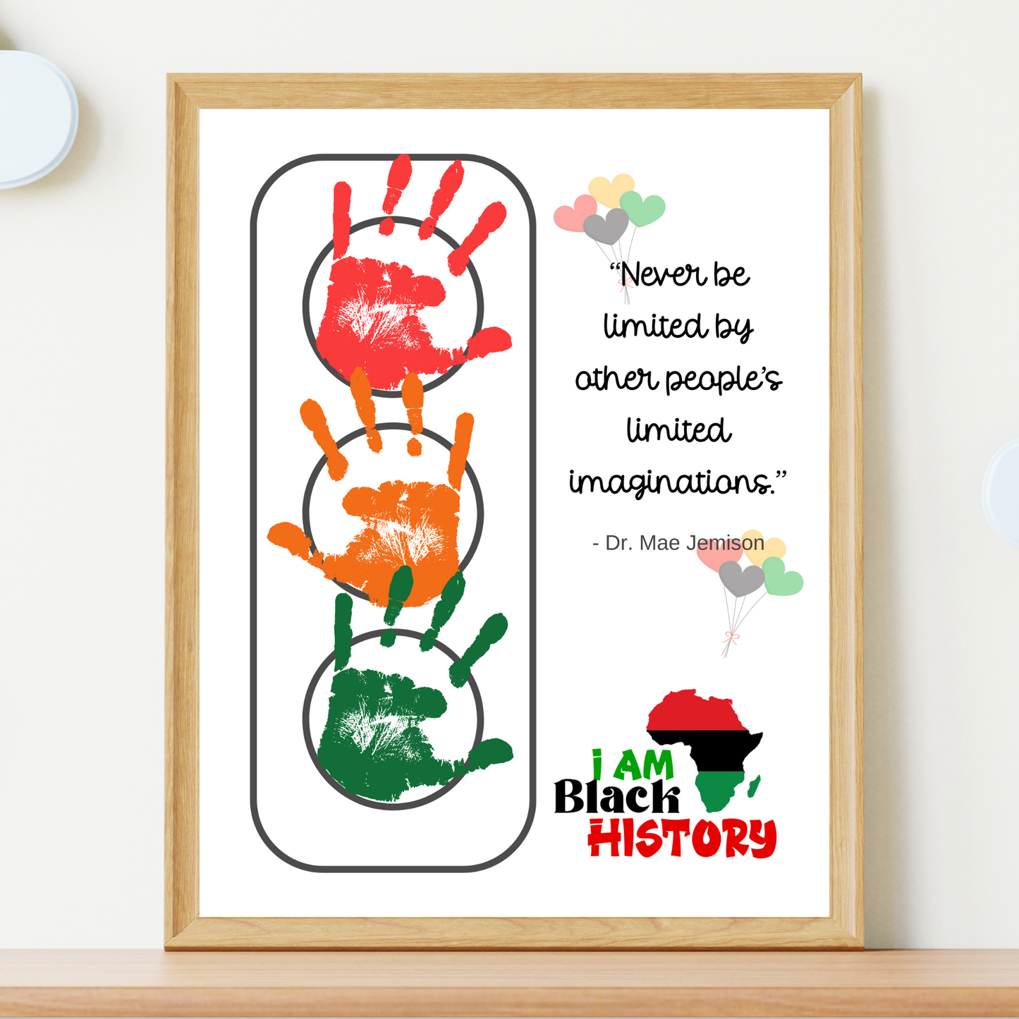 Black History Month Handprint Crafts Printable, DIY Art Kids Activity Baby Toddler Preschool Kindergarten