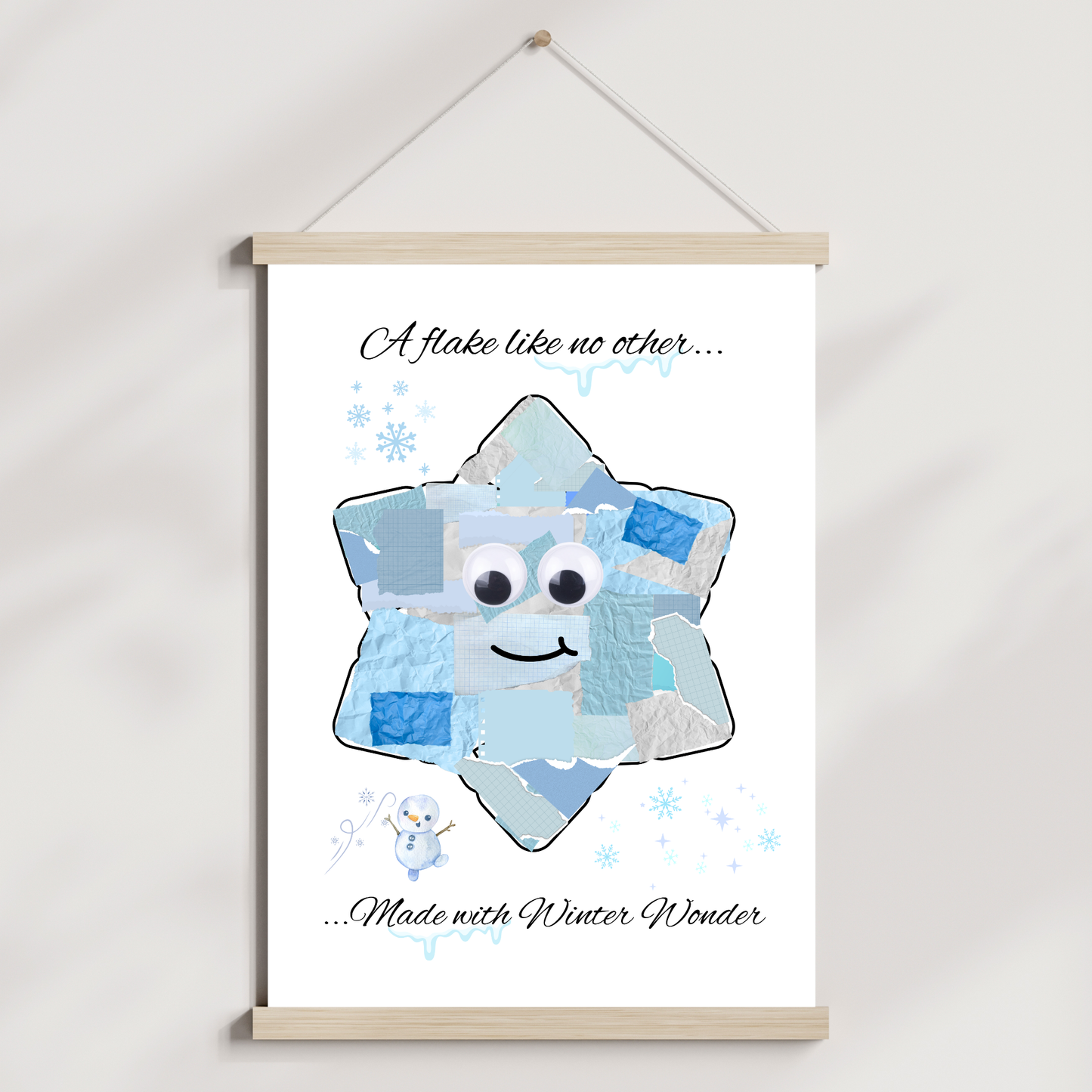 Snowflake Winter Torn Paper Craft Printable