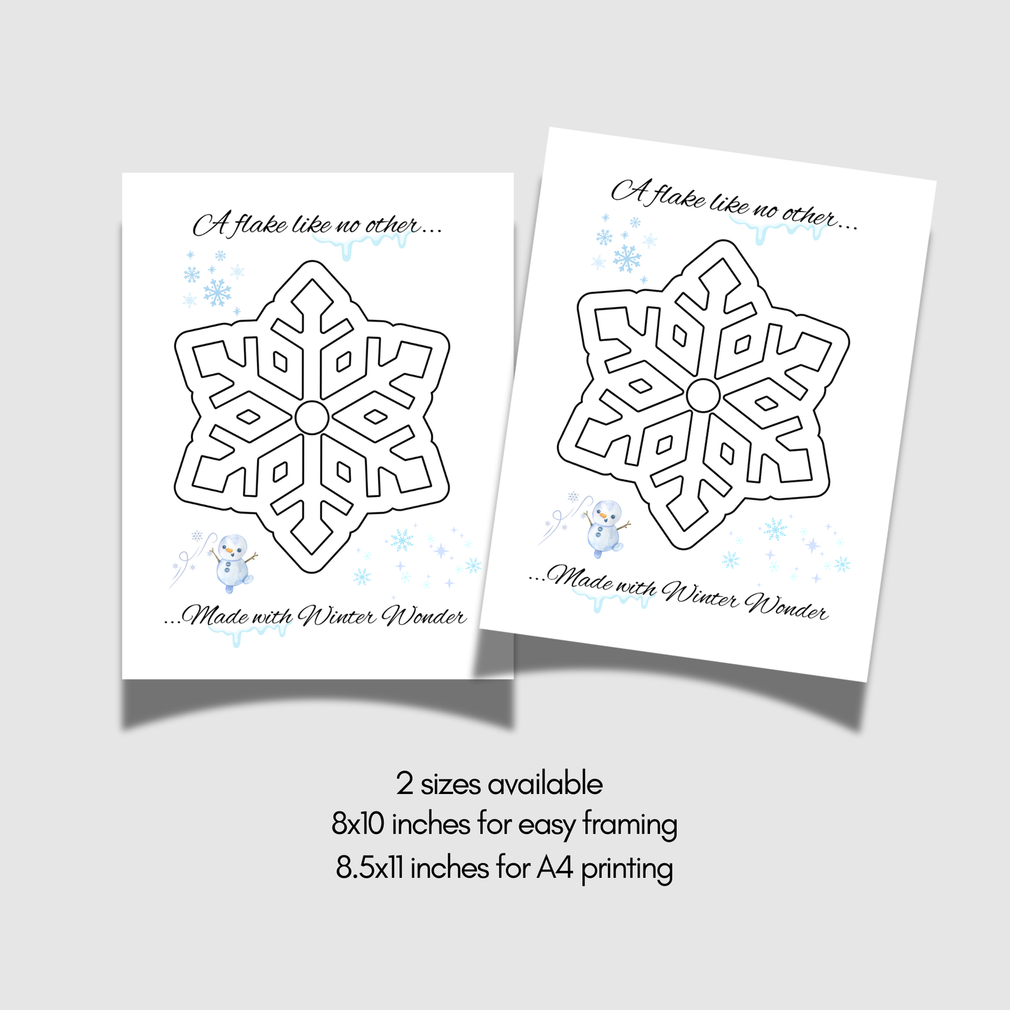 Snowflake Winter Torn Paper Craft Printable