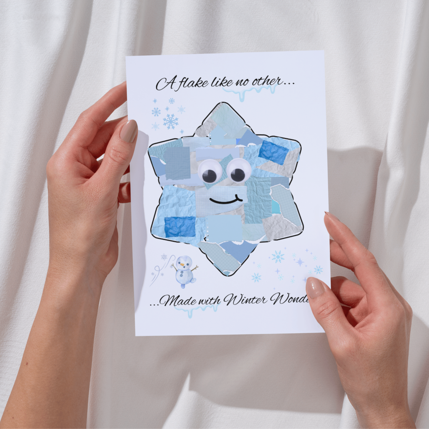 Snowflake Winter Torn Paper Craft Printable