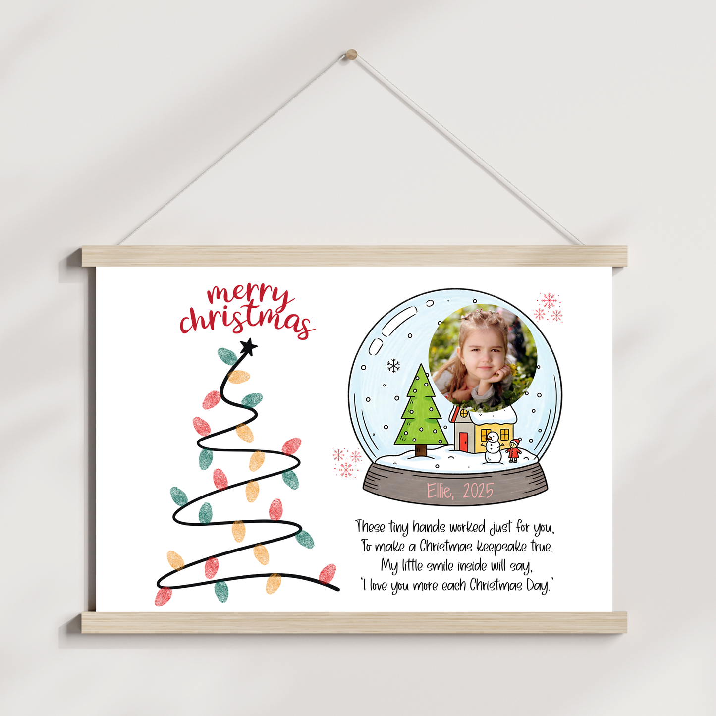 Christmas Poem Fingerprint Photo Craft Kids Printable