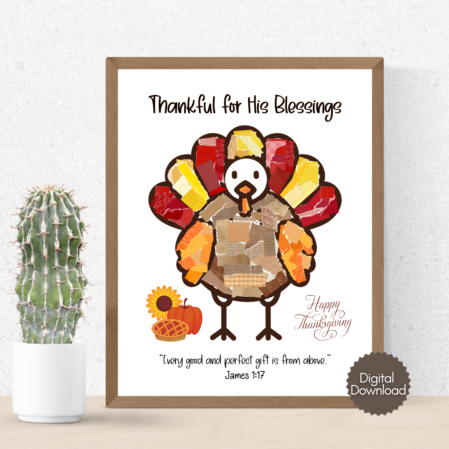 Happy Thanksgiving Turkey Craft Kids Printable