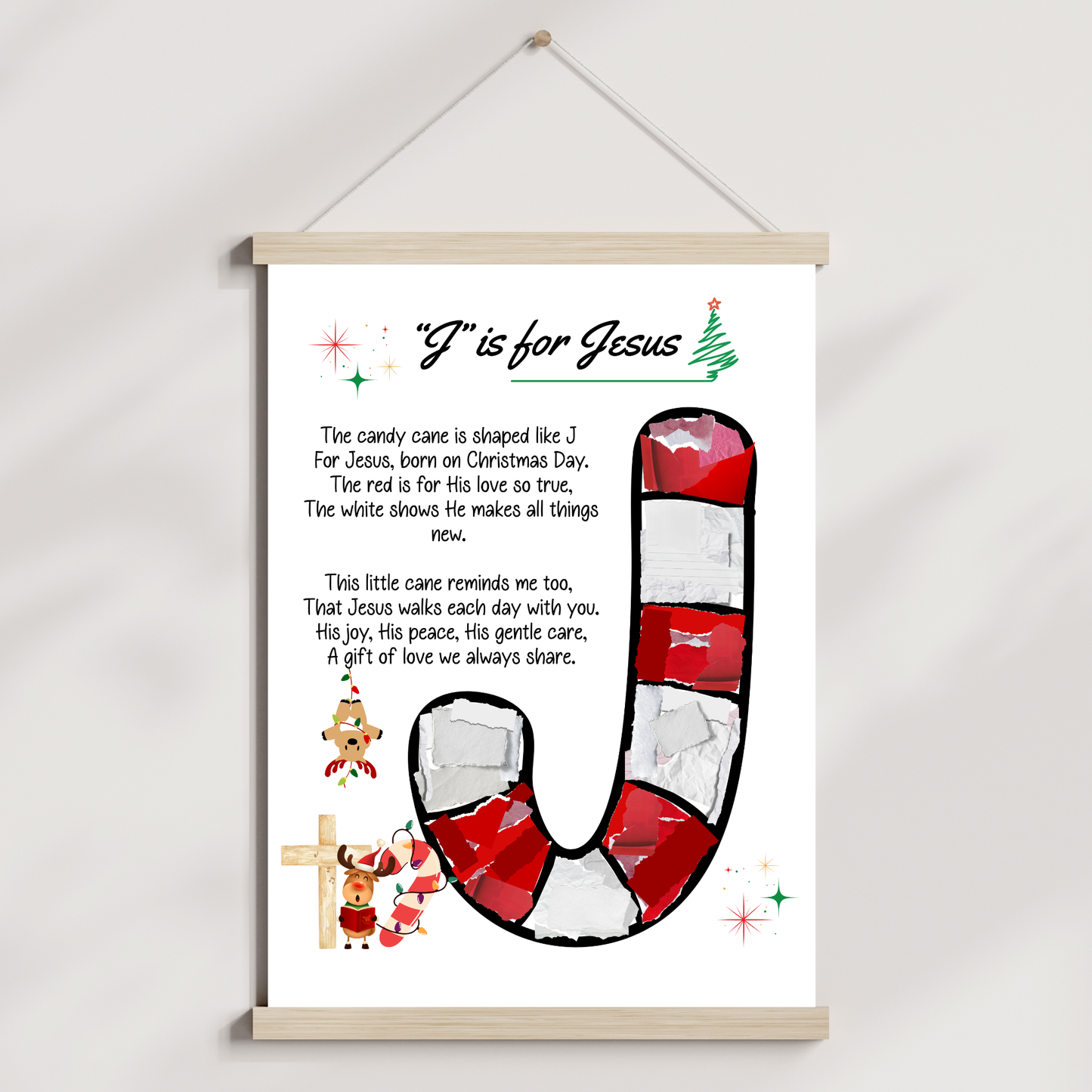 Candy Cane Tissue Paper Craft Printable