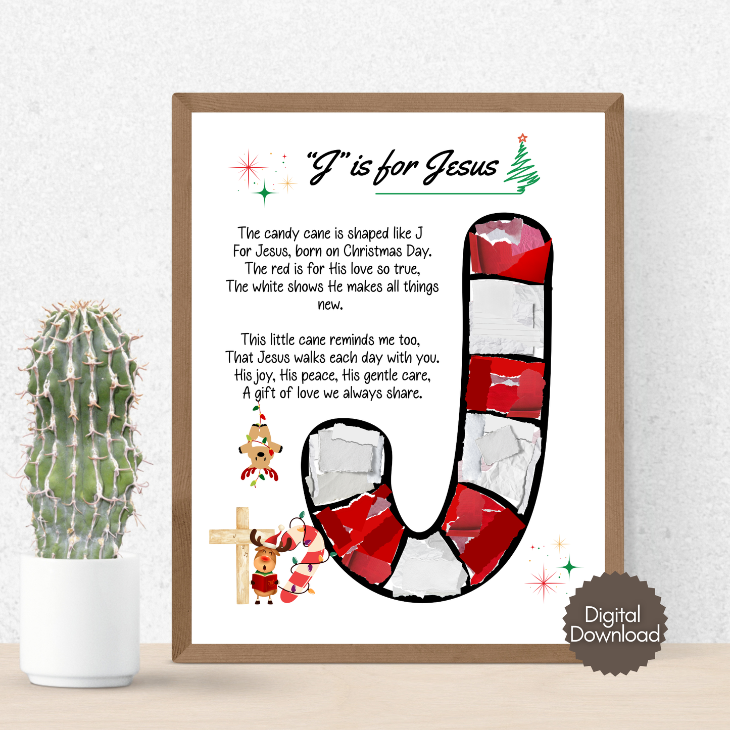 Candy Cane Tissue Paper Craft Printable