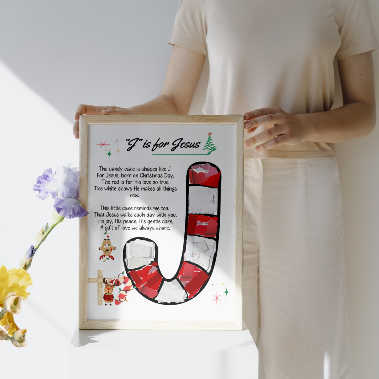 Candy Cane Tissue Paper Craft Printable