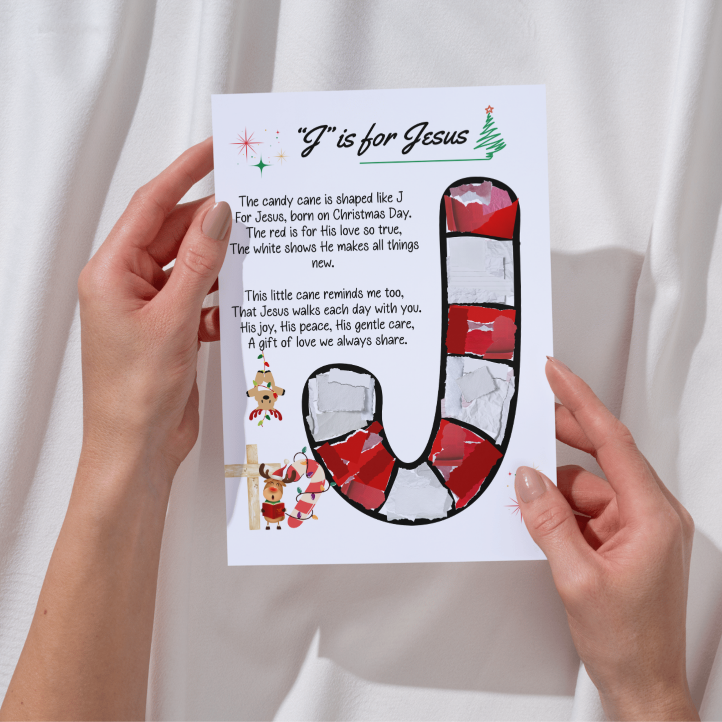 Candy Cane Tissue Paper Craft Printable