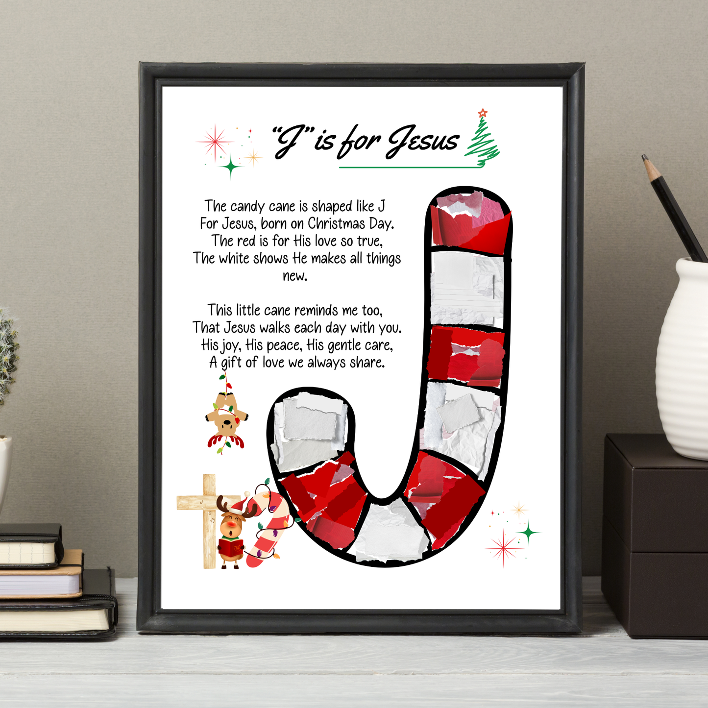 Candy Cane Tissue Paper Craft Printable