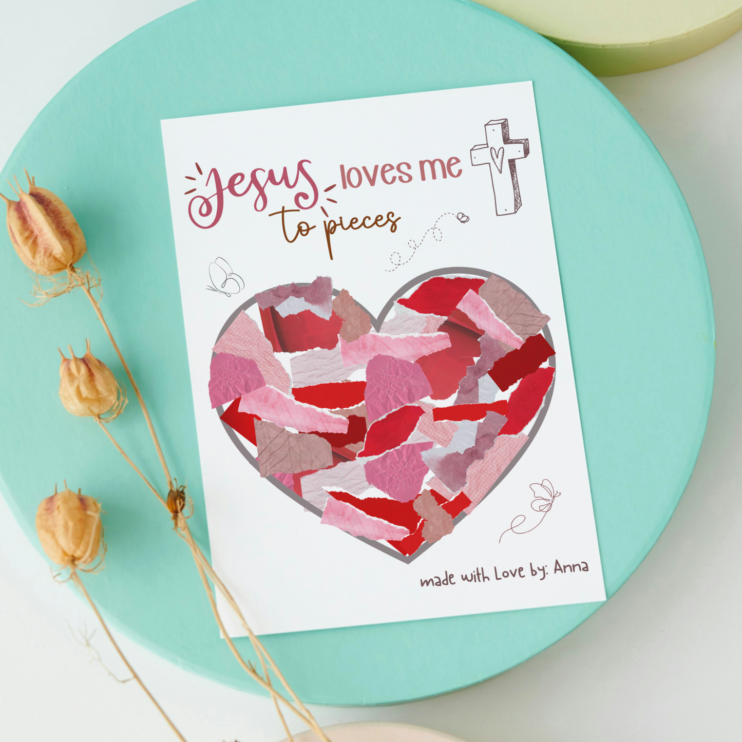 Jesus Loves Me to Pieces Christian Craft Printable, Valentine’s Day Art for Sunday School, Baby Toddler Child Nursery DIY Activity Preschool