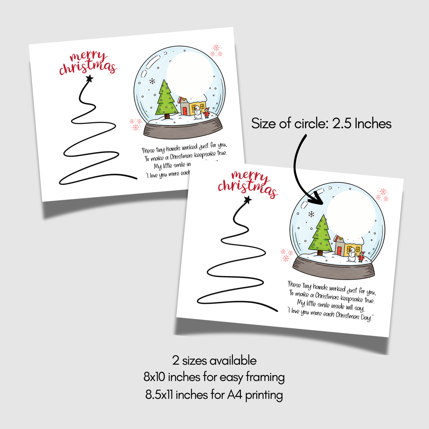 Christmas Poem Fingerprint Photo Craft Kids Printable