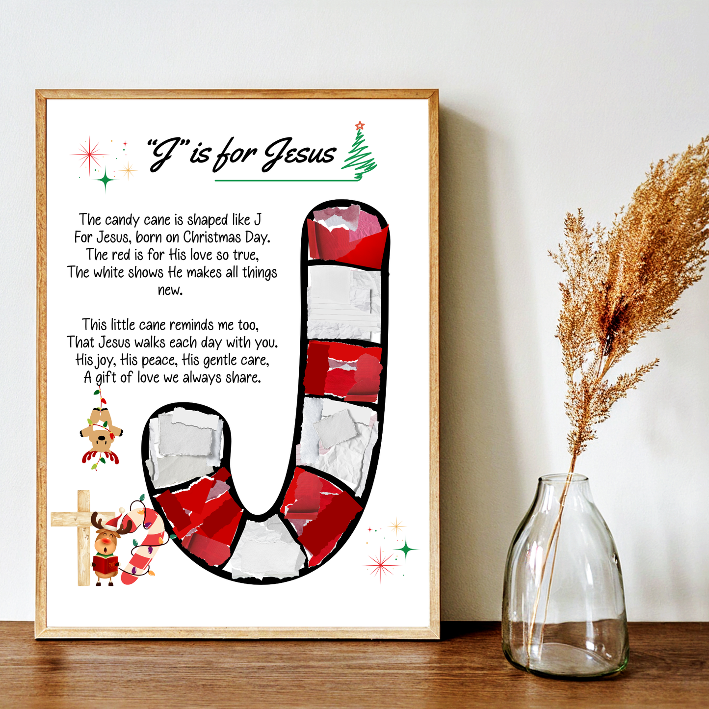 Candy Cane Tissue Paper Craft Printable