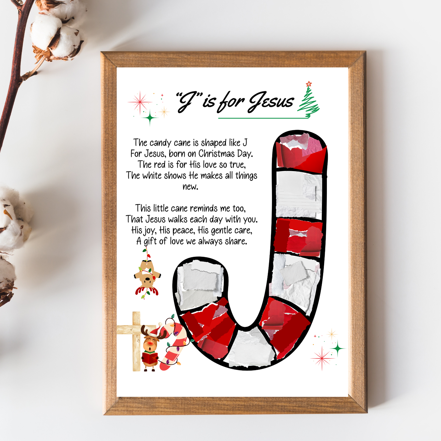 Candy Cane Tissue Paper Craft Printable