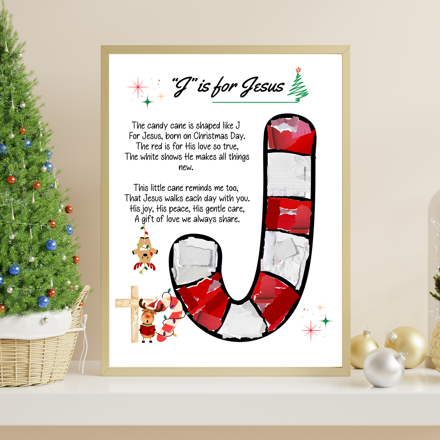 Candy Cane Tissue Paper Craft Printable