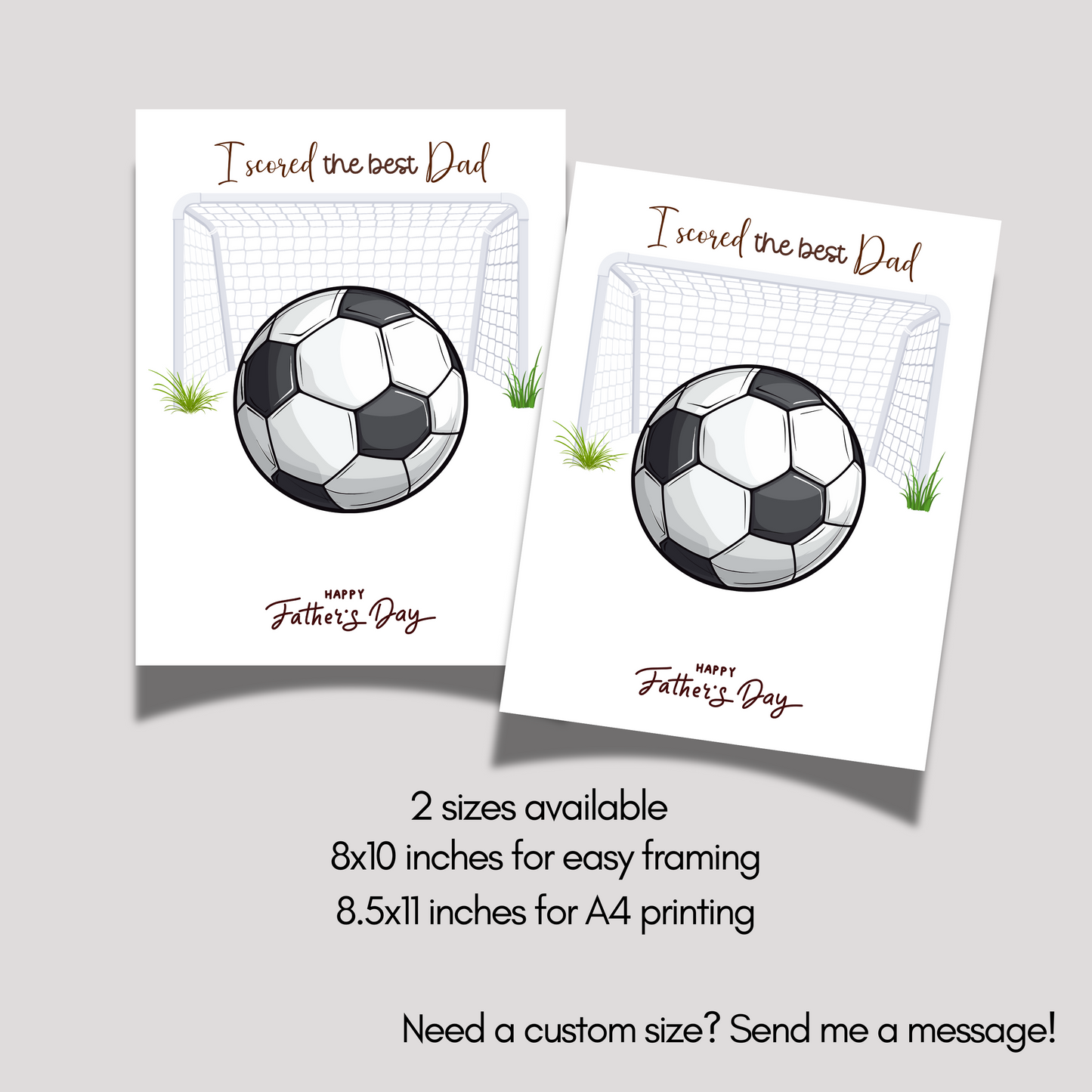 Father's Day Handprint Craft Printable, DIY Soccer Art Gift for Dad from Kids