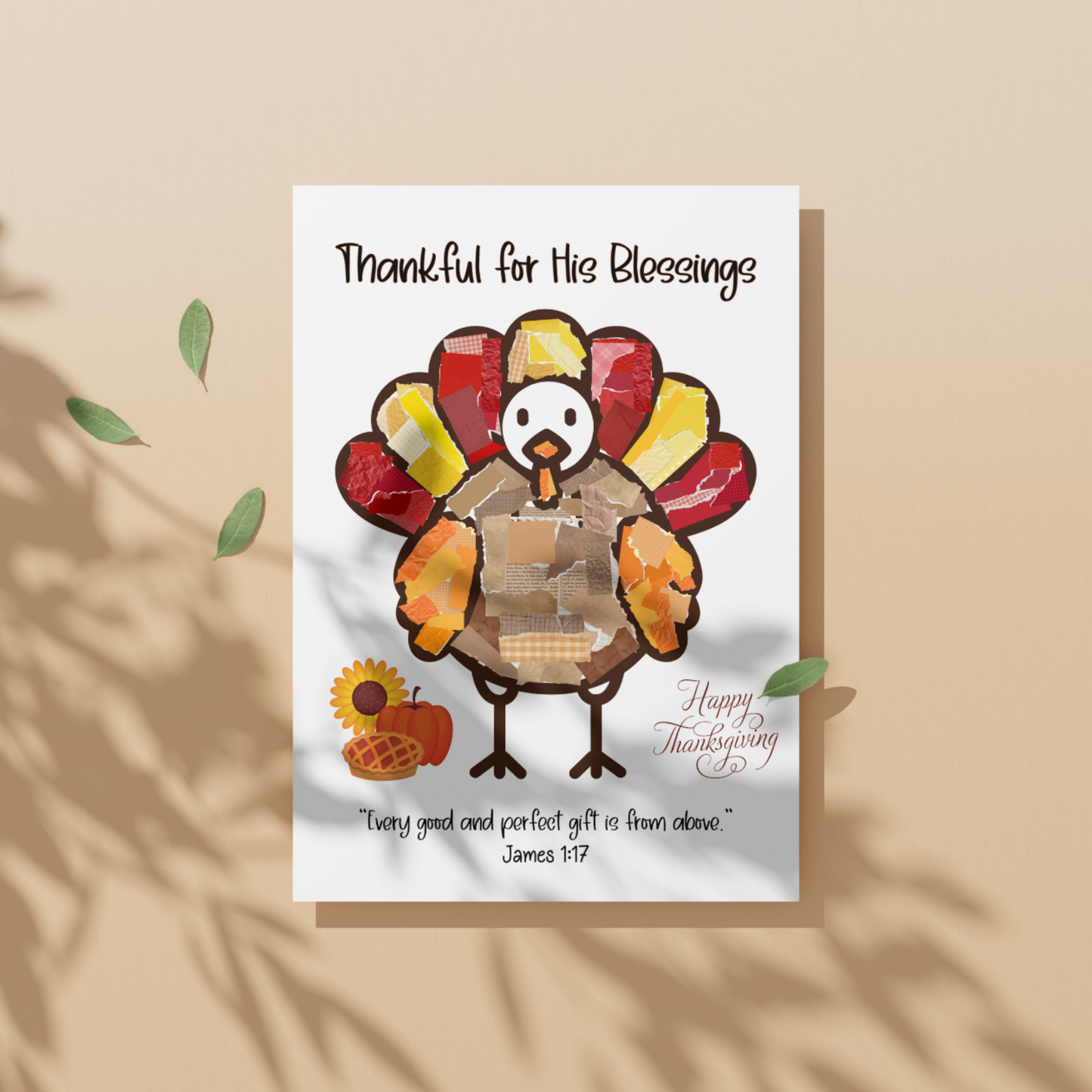 Happy Thanksgiving Turkey Craft Kids Printable